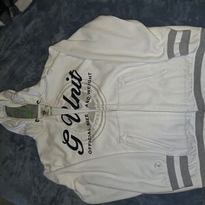 G-Unit White and Gray Hoodie